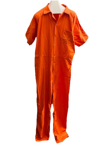 Authentic Bob Barker Co Prison Jumpsuit Orange Jail Inmate Uniform Size ...