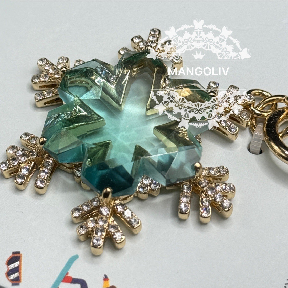 NWT True To Form Snowflake Crystal Bag Charm – Gold Hardware Sparkling