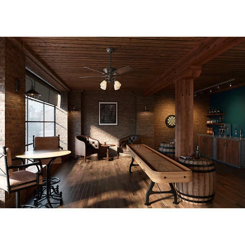 52" Onyx Bengal Burnished Aged Cherry Blade Indoor LED Ceiling Fan Ventilation - Image 3 of 4