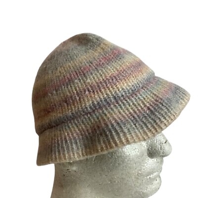 Vintage Lazurus Multicolor Striped Wool Bucket Hat Made In Italy