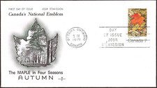 🍁Canada #537   MAPLE LEAVES IN AUTUMN    Brand New  1971  Rosecraft Cover Issue