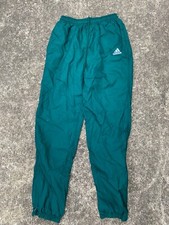 Vintage 80s 90s Forest Green Adidas Winbreaker Pants Athletic Sports Run Jogging