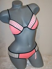 NWT Victoria Secret Multi Crochet Stitched Fabulous 34C M Swimsuit Bikini