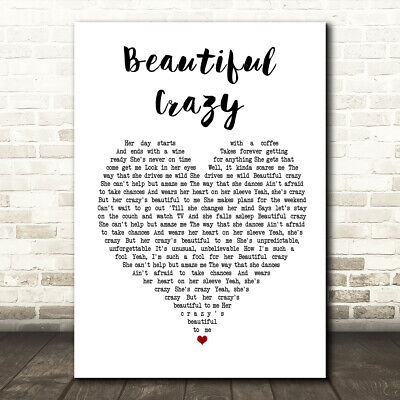 Crazy For You Grey Heart Song Lyric Quote Print