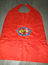 boys red PRETEND PLAY HALLOWEEN CAPE kapow STICKER on it one size