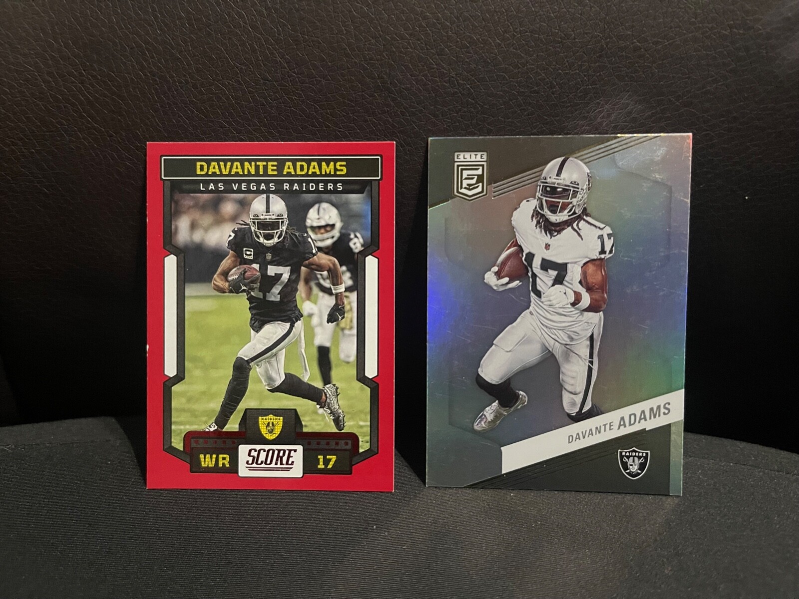 2023 Panini Score Red Parallel Davante Adams #134 & Elite #24 Raiders
