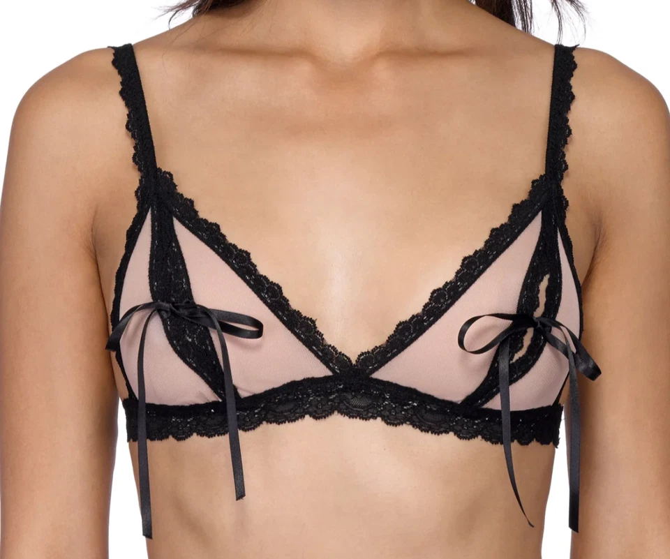 HANKY PANKY Nude Illusion Corbata Bralette y Bikini Conjunto Panty Talla S Foto 4 de 4