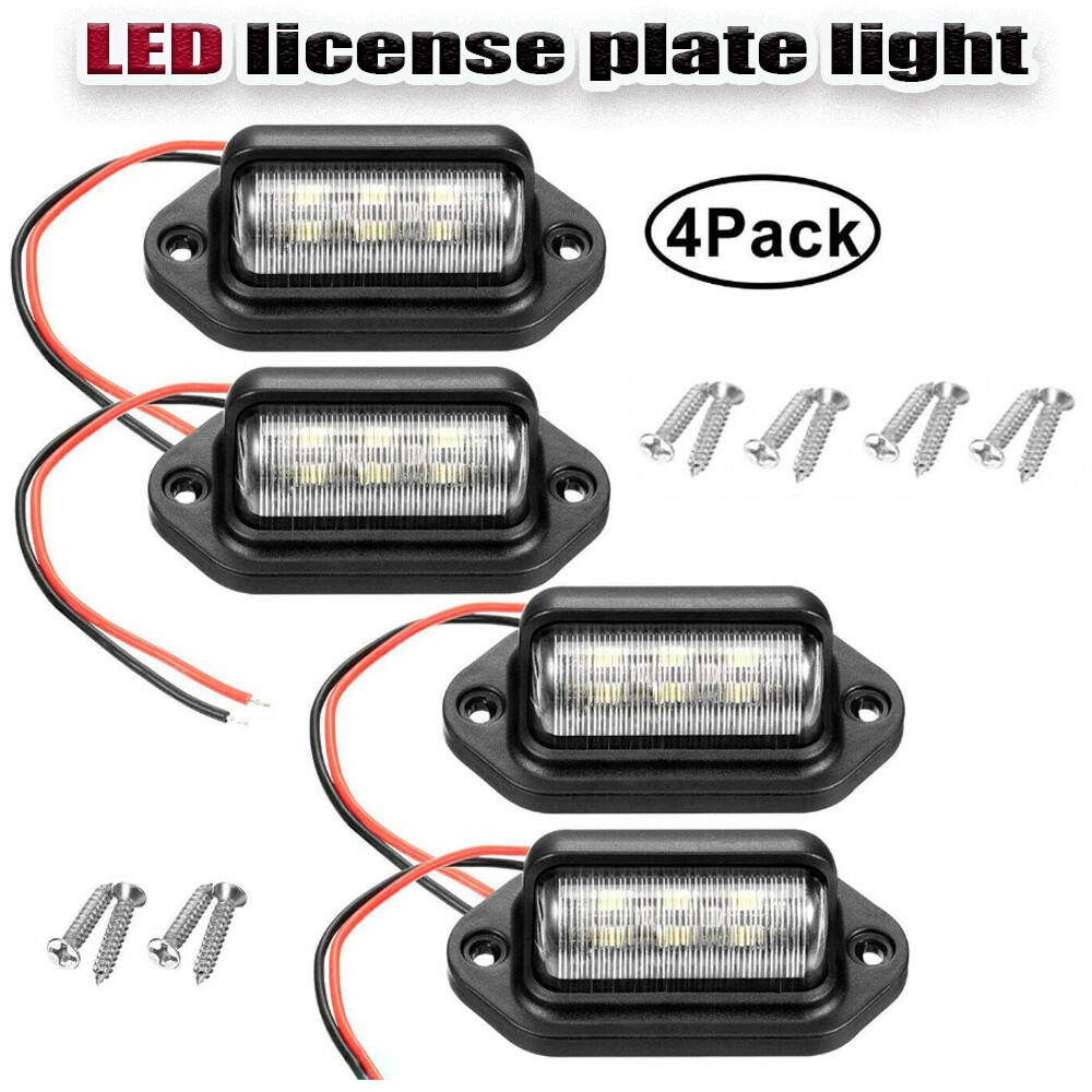 2 Universal Black 6 LED License Plate Tag Lights Lamps For Truck SUV Trailer Van - Foto 8