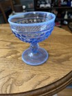 Blue hobnail champagne sherbert glass opalescent rim Anchor Hocking — photo 9