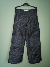 BOY CHEROKEE BLUE GRAY CAMO PRINT WINTER SKI SNOWBOARD SNOW PANT SNOWSUIT M 8 10