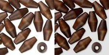 Bead, 25 Large Brown 24x12mm Hand-Cut Bicone Wood Wooden Beads with 3.5mm Hole