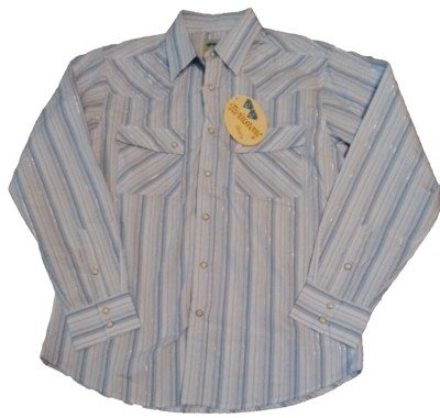 Twinstone Shirts Mens Medium Western Wear Long Sleeve Pearl Snap Button-Up NWT