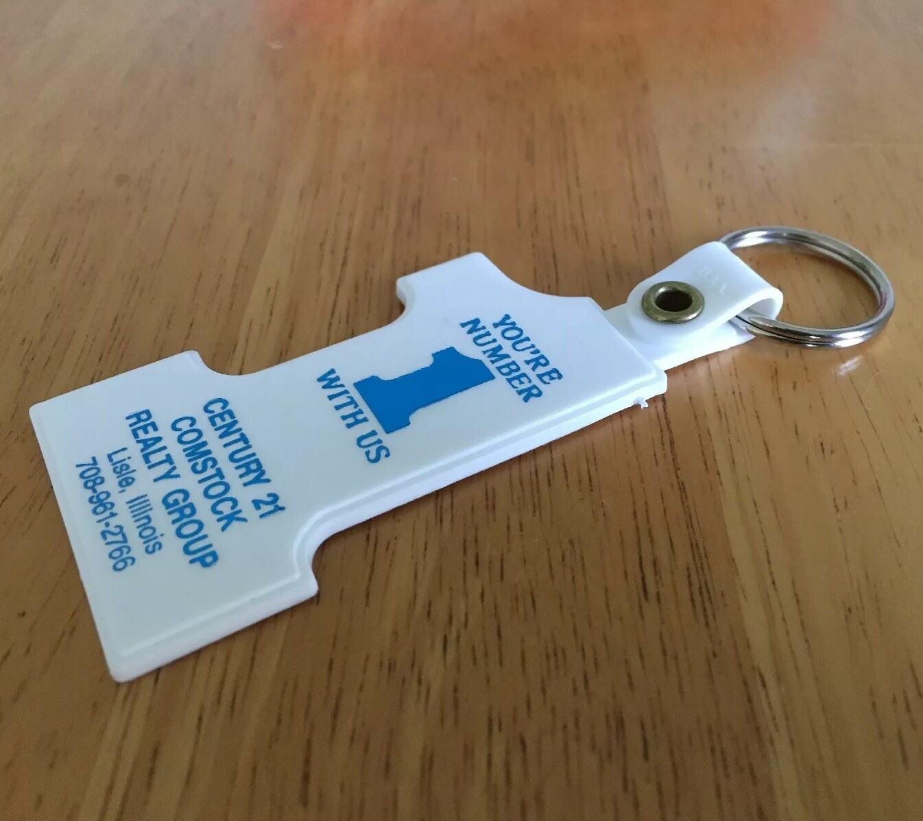 Vintage Keychain CENTURY 21 Comstock Realty Group Key Ring Fob Lisle