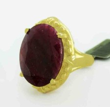 GENUINE 12.86 Cts RUBY RING .925 Sterling Silver - NEW WITH TAG