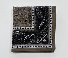 MEN'S HANDKERCHIEF PARIS ART VINTAGE PAISLEY BANDANA POCKET SQUARE COTTON 18  