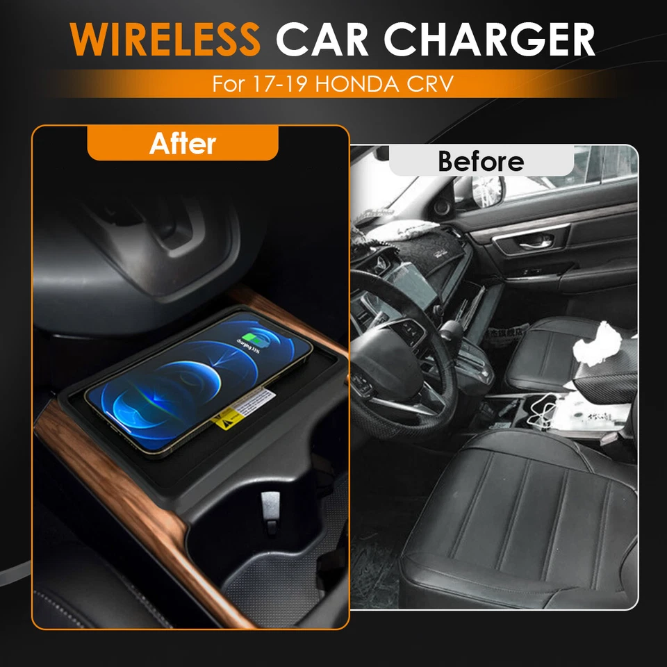 For Honda CR-V 2017 2018 2019 Car Wireless Phone Charger Fast Charging Pad US Foto 3 de 4