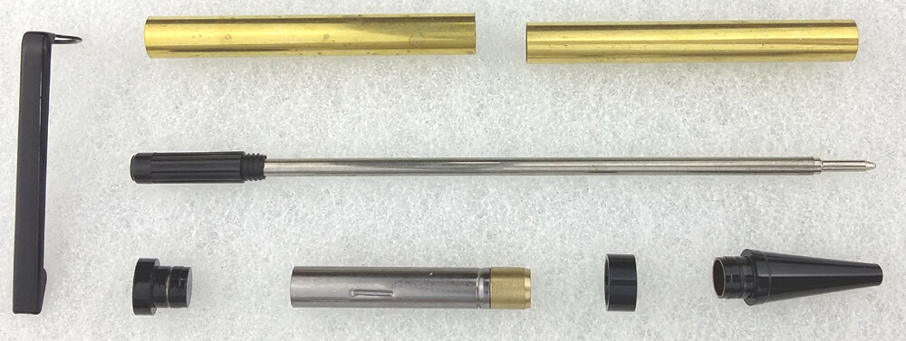 CHARNWOOD Penturning PEN7BC 7mm Slimline Twist Pen - Black Chrome kit