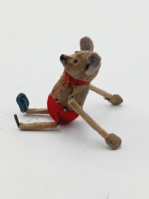 Vintage Antique Wind-Up Mechanical Jolly Mouse 🐁 Toy Works No Key
