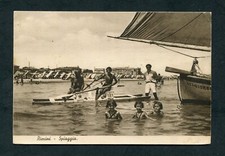er303 POSTCARD RIMINI BEACH FASCIST FUND PERUGIA COLONY PRIC.DI PIEDMONT
