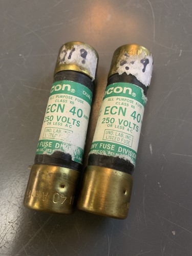 40 Amp Fuse Time Delay Dual Element 250V Econ EVN40 Federal Pacific Class K5 New - Picture 9 of 10
