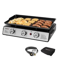 Royal Gourmet 3-Burner Propane Tabletop Griddle Regulator & Cover Included