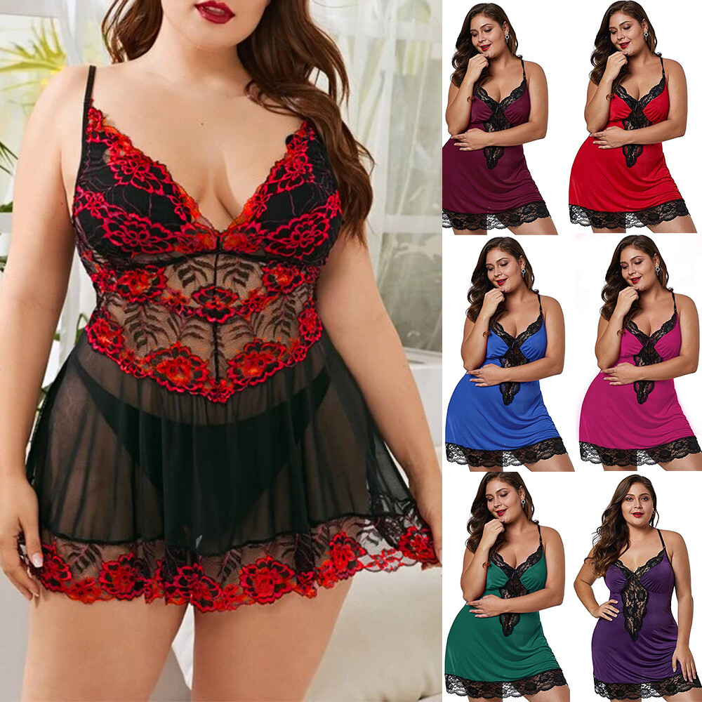 Plus Size Lingerie Babydoll Night Dress for Women