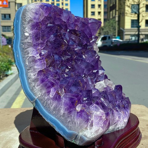17.5LB Natural Brazilian Amethyst Crystal Point Stone Cluster Quartz Crystal - Picture 4 of 9
