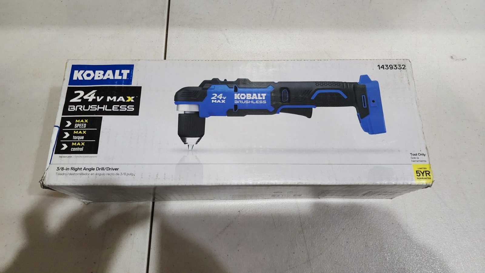 Kobalt 1439332 3/8in Right Angle Drill Driver Tool Only 24V Max