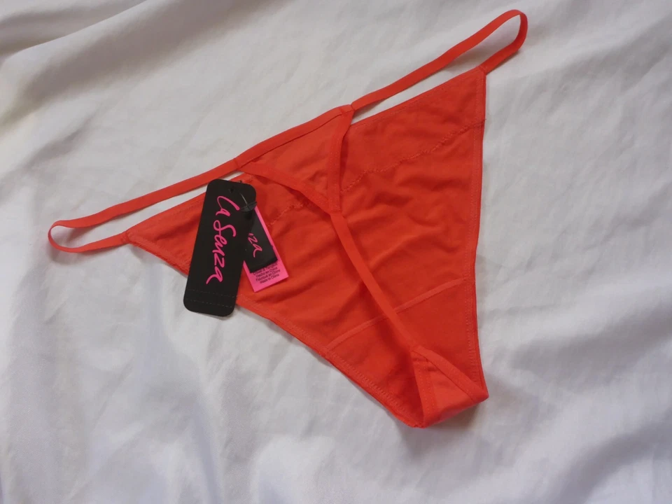 M, La Senza 'Ultra Soft modal' encaje recortado tanga, Coral, NUEVO Foto 2 de 4