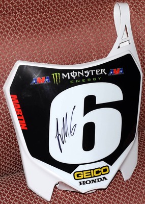 Jeremy Martin #6 Signed Geico HONDA Front Number Plate