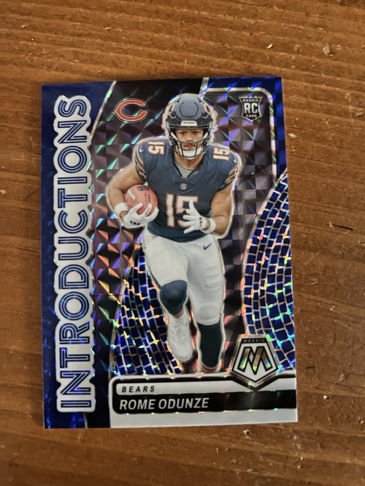 2024 Panini Mosaic Football Introductions Rome Odunze Blue Prizm /99 No 2