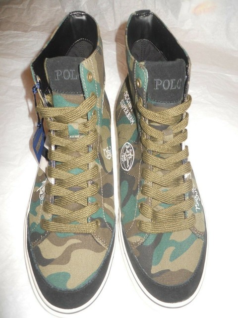 Ralph Lauren Polo Men's Solomon Camo Hi Top Sneaker Size 10.5 *new* | eBay