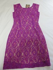 BOOHOO BNWT GORGEOUS LAVENDER COLOUR ULTRA FINE LACE SUMMER SHIFT DRESS UK 8