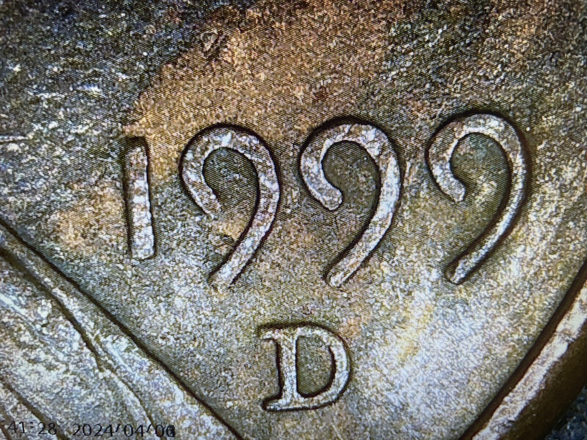 1999 D Lincoln Cent With Multiple Errors- “VbB” Die Chip/cud