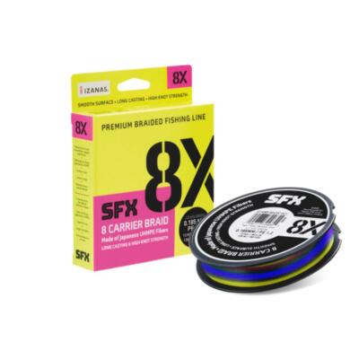 (0,07 /m) Sufix SFX 8 Carrier Braid 8-fach geflochtene Schnur 300m Multicolor