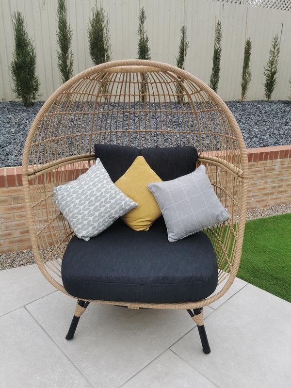GoodHome Apolima Brown Rattan Effect Egg Chair RRP £395 5036581055936