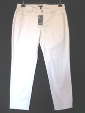 BNWT 198 EILEEN FISHER Organic Cotton Stretch Denim ECRU Slim Ankle Jeans 22W