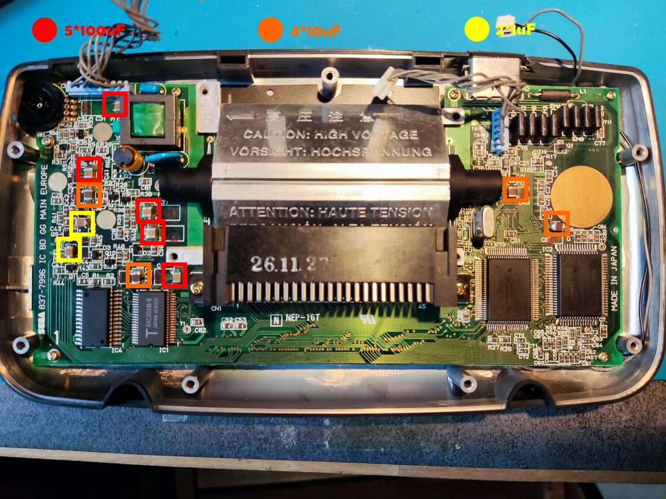 SEGA GAME GEAR CAP KIT Ceramic/SMD Capacitors for Sound, Image, Power Supply - Imagen 2 de 3