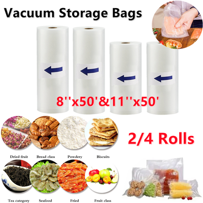 FoodSaver Vacuum Sealer Bags Rolls - 11" X 50 Feet, 4 Mil Thick, Embossed For Air Removal