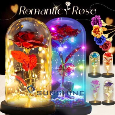Regalos para mujeres cumpleaños rosa de cristal de galaxia eterna flor de Navida
