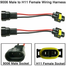 2X 9006 to H8 H11 Conversion Connector Wiring Harness Socket Headlight Fog Light