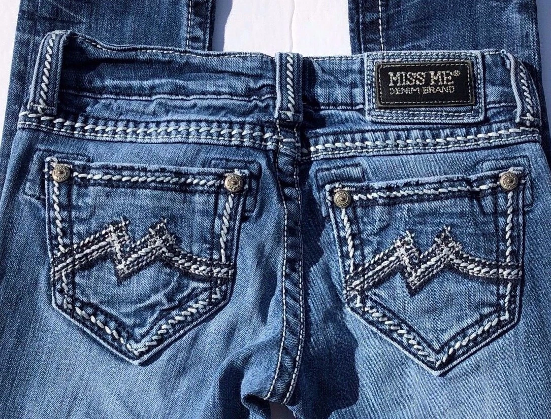 Miss Me Denim Brand Jeans Sz 26 JD10425 Skinny Blue