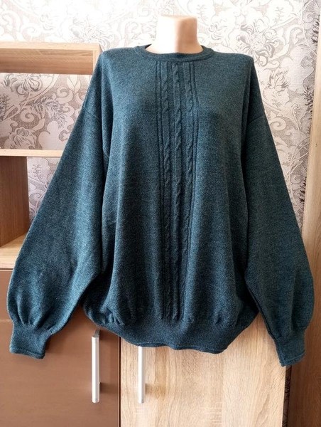 Men Jaeger Sweater Navy Wool L