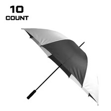 60 Inch Large Golf Rain Umbrella in Black and White for Golf Bag 10 Pack