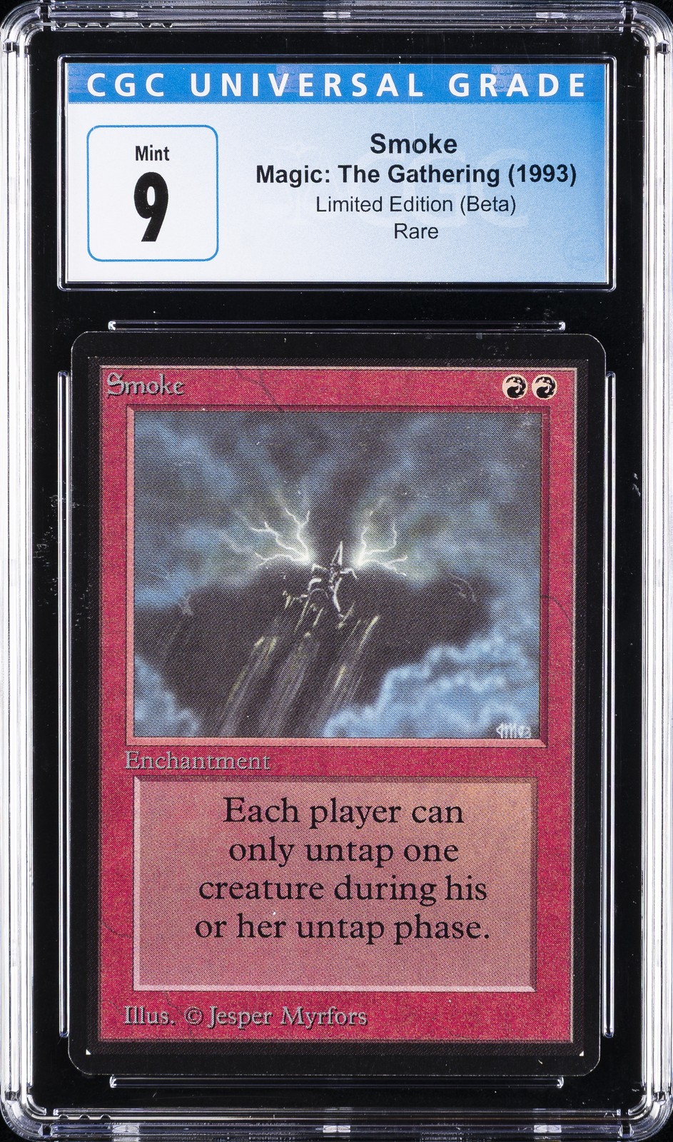 1993 MAGIC:  THE GATHERING LIMITED EDITION (BETA) RARE SMOKE CGC 9