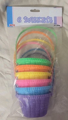 Vintage MTC Trading Co. 6 Pack Plastic Treat Holders Easter Baskets NEW 