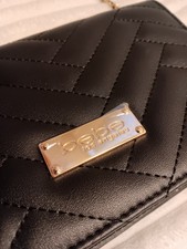 Bebe Women s Black Quilted Crossbody Bag Gold...