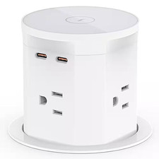15W Wireless Charger Pop up Power Outlet 4 AC 2 PD20W USB-C Ports Countertop Gro