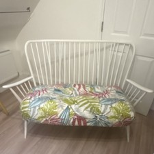 Vintage Ercol Style 2 Seater Sofa Mid Century Modern Spindle Back Wooden Frame