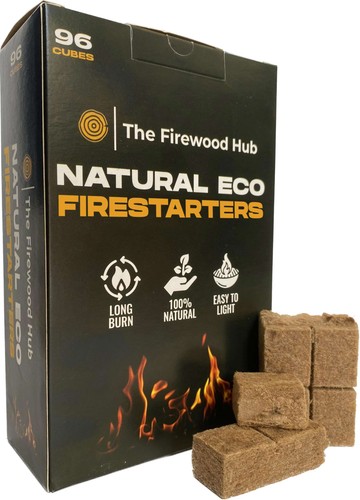 96 Eco Friendly Natural Wood Firelighters - Sustainable Wood-Fibre Fire